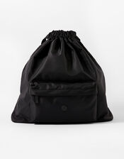 Dani Drawstring Gym Bag, Black (BLACK), large