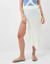 Ruffle Sarong Skirt, White (WHITE), large
