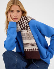 Large Polka Dot Heart Satin Scarf, , large