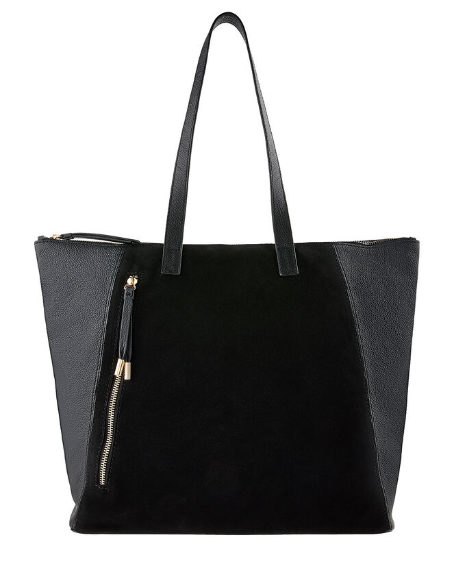 Phoebe Leather and Suede Shopper Bag, , large
