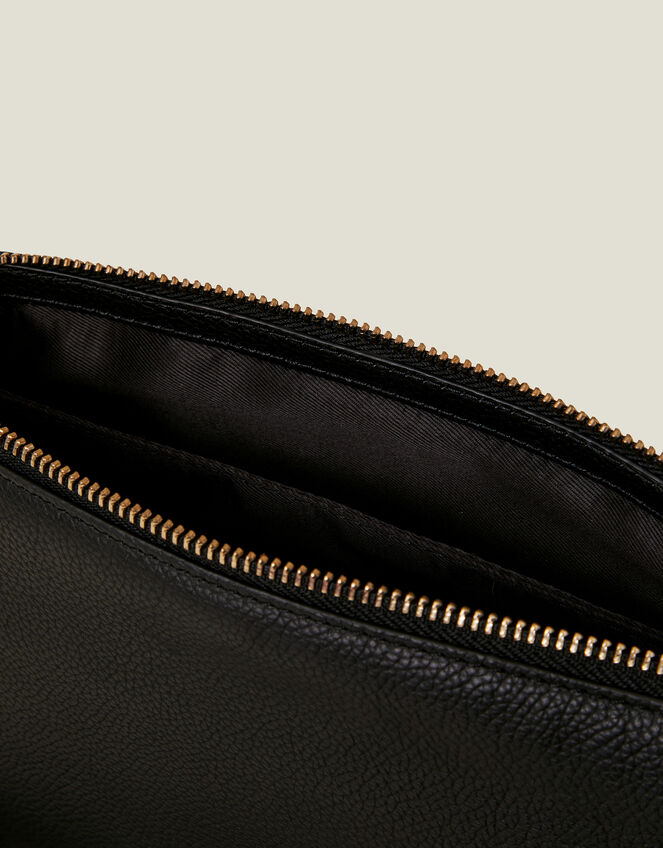 Leather Double-Pouch Cross-Body Bag, , large
