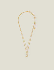 14ct Gold-Plated Celestial Pendant Layered Necklace, , large