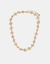 Gemstone Flower Chain Necklace, , large