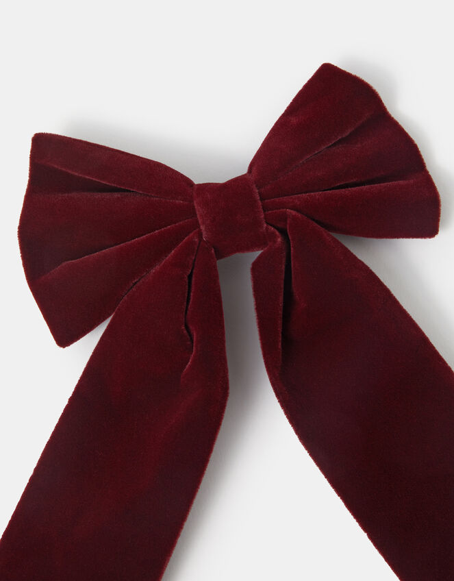 Velvet Bow Hair Clip, , large