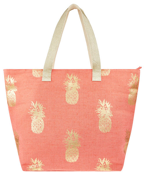 Metallic Pineapple Print Tote Bag Beach Bags Accessorize Global