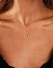 14ct Gold-Plated Lightning Pendant Necklace, , large