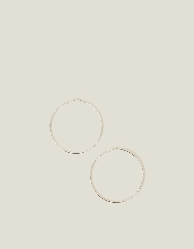 Mid-Size Simple Hoops, Silver (SILVER), large