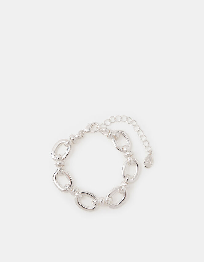 Chunky Oval Link Chain Bracelet, Silver (SILVER), large