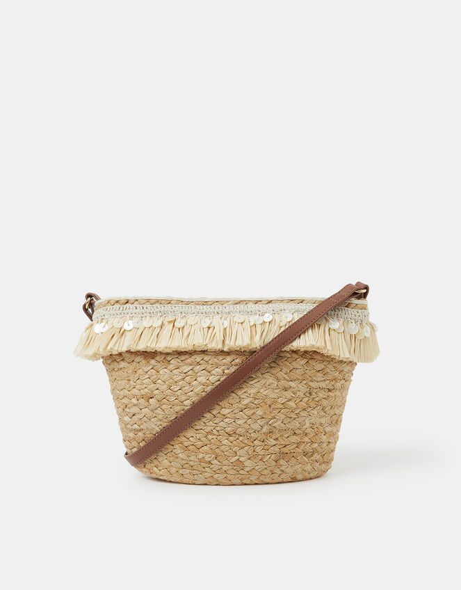 Jute Fringe Crossbody Bag, , large