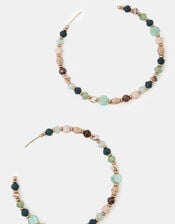 Large Bead Hoop Earrings, , large