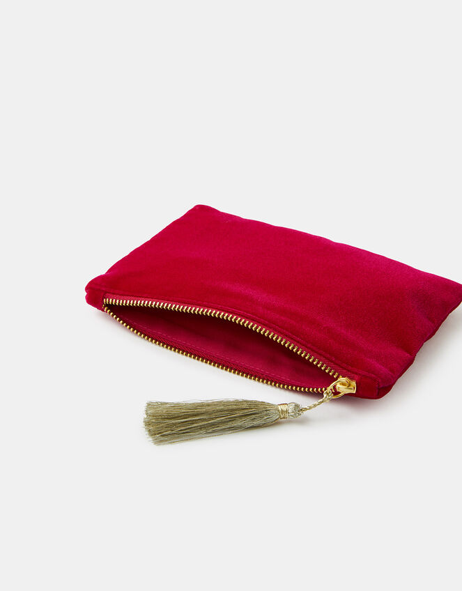Embroidered Leopard Velvet Pouch Bag | Purses & Wallets | Accessorize UK