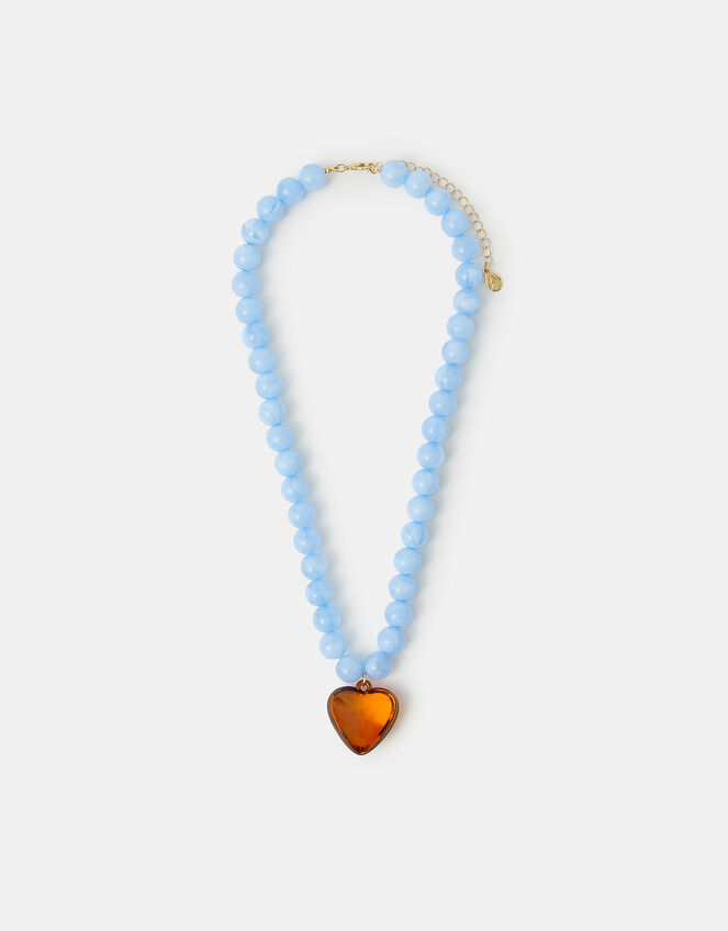 Beaded Heart Pendant Necklace, , large