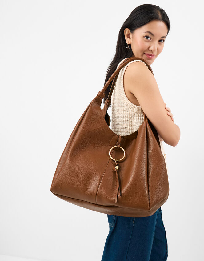 Ring Tassel Shoulder Bag, , large