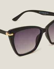 Cat Eye Sunglasses, Black (BLACK), large