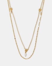14ct Gold-Plated Sun Pearl Layered Necklace, , large