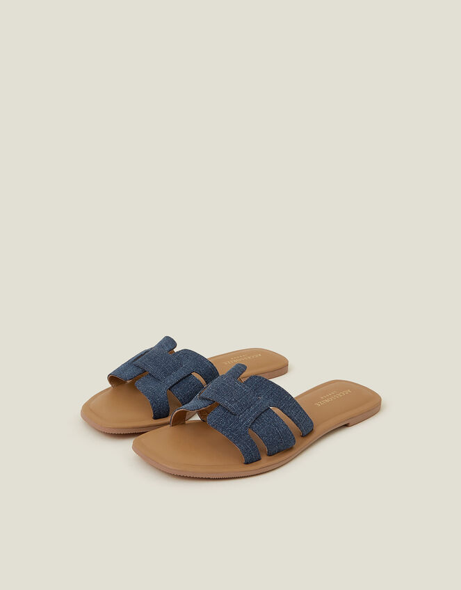 Cut-Out Denim Sliders, Blue (BLUE), large