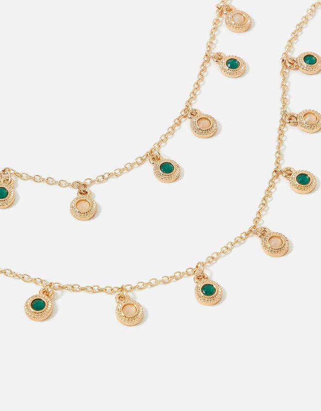 Emerald Drop Layered Necklace, , large