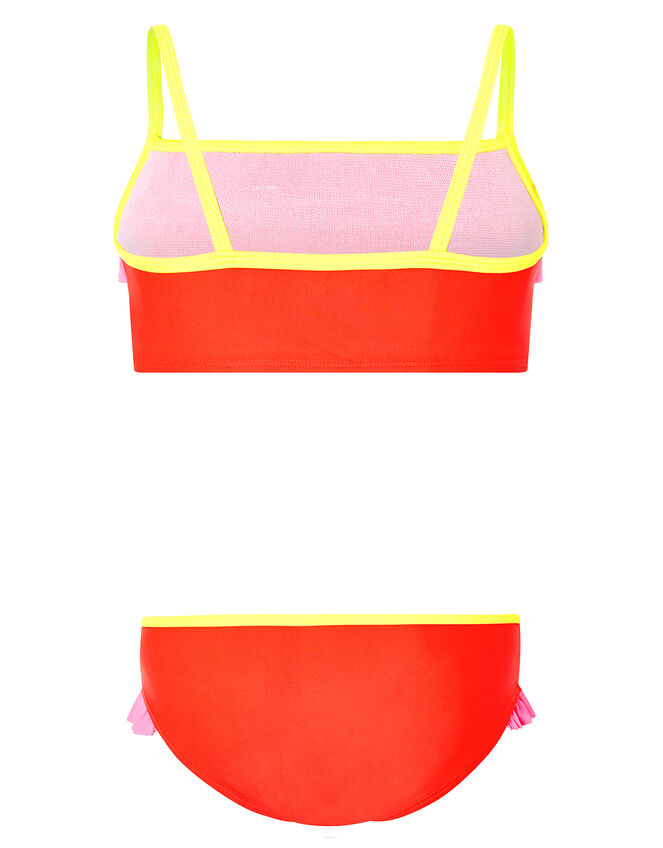 Colour-Block Frilled Bikini Set, Multi (BRIGHTS-MULTI), large