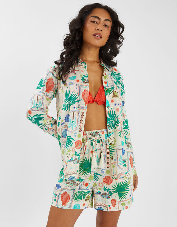 Postcard Print Shirt, Ivory (IVORY), large