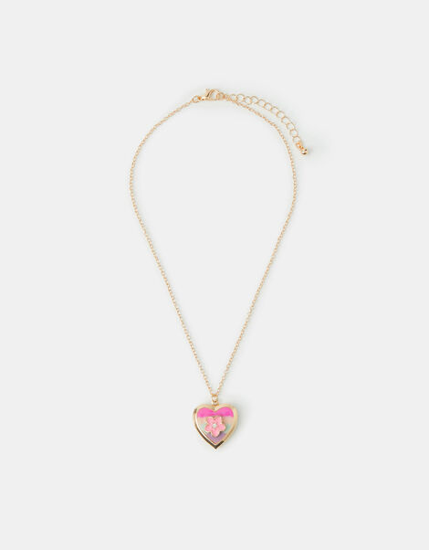 Girls Flower Locket Necklace, , large