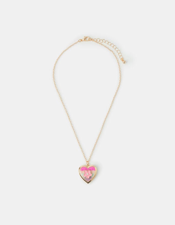 Girls Flower Locket Necklace, , large