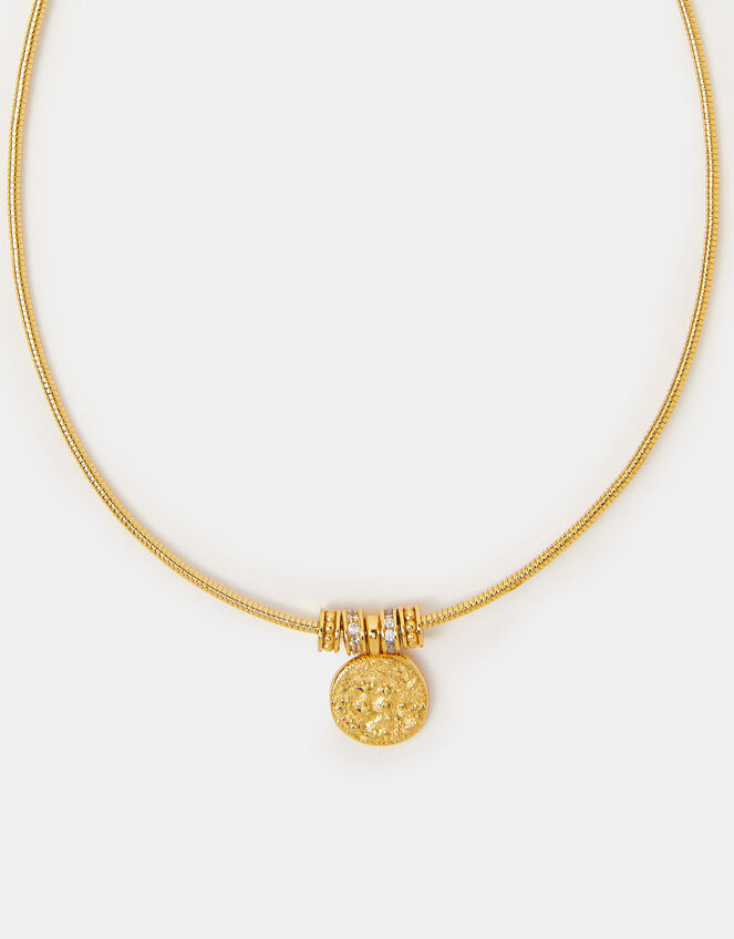 14ct Gold-Plated Molten Coin Collar Necklace, , large