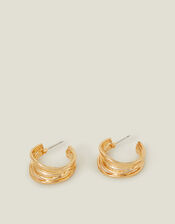 Wavy Chunky Hoop Earrings, , large
