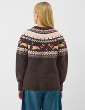 Sausage Dog Christmas Jumper, Brown (BROWN), large