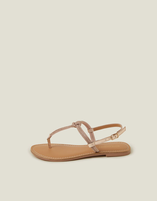 Diamante Strappy Sandals, Gold (ROSE GOLD), large
