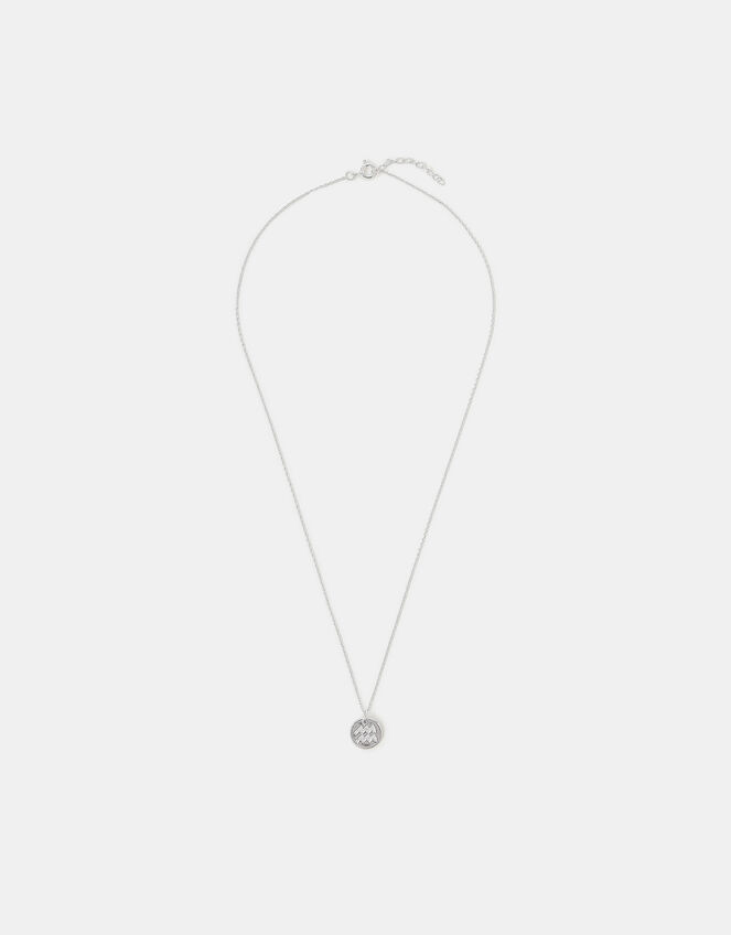 Sterling Silver Zodiac Pendant Necklace, Silver (ST SILVER), large