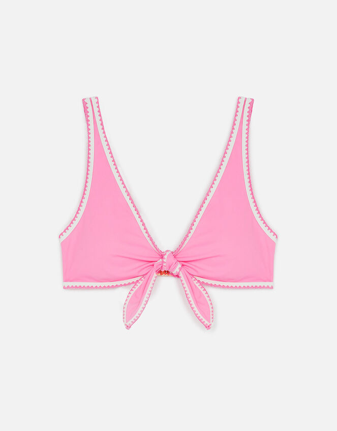 Stitch Detail Bunny Tie Bikini Top, Multi (BRIGHTS-MULTI), large