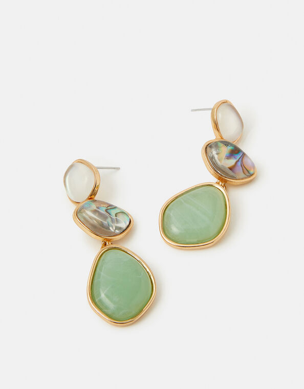 Triple Stone Drop Earrings, , large