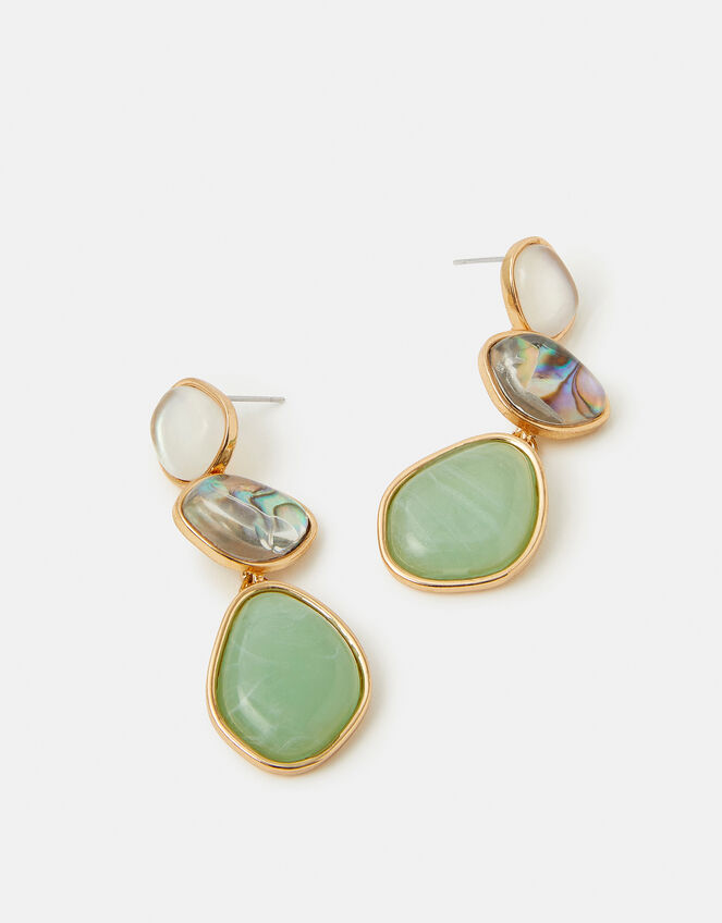 Triple Stone Drop Earrings, , large