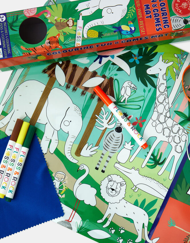 Floss & Rock Jungle Colouring Fun & Games Mat, , large