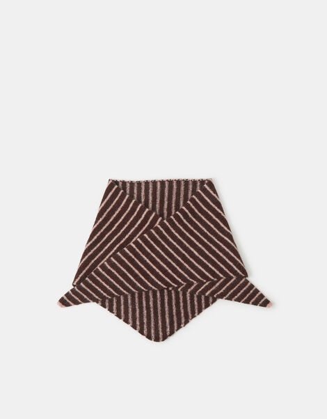 Stripe Knitted Triangle Scarf, , large