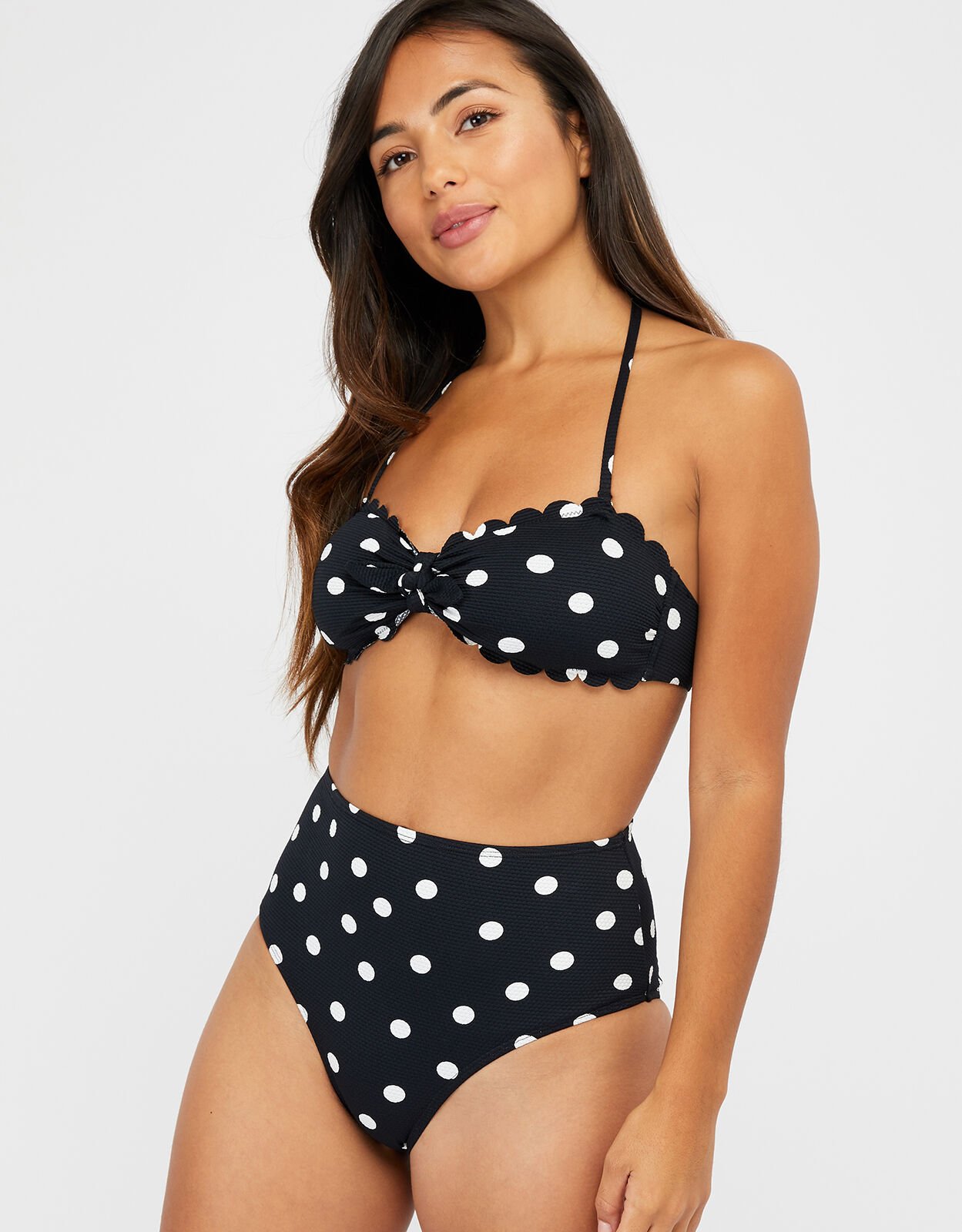 Polka dot high waisted swimsuit cheap