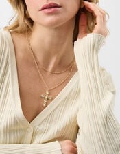 2-Pack Jewel Cross Necklaces, , large