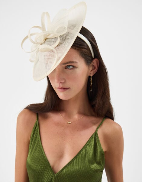 Bow Pearl Disc Fascinator, , large