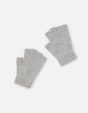 Plain Fingerless Gloves, Grey (LIGHT GREY), large