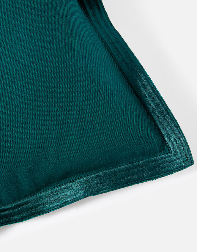 Embroidered Wide Edge Cushion Cover, Green (GREEN), large