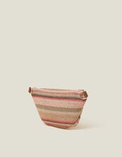 Stripe Raffia Bum Bag, , large