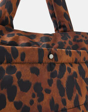 Animal Print Quilted Shopper Bag, , large