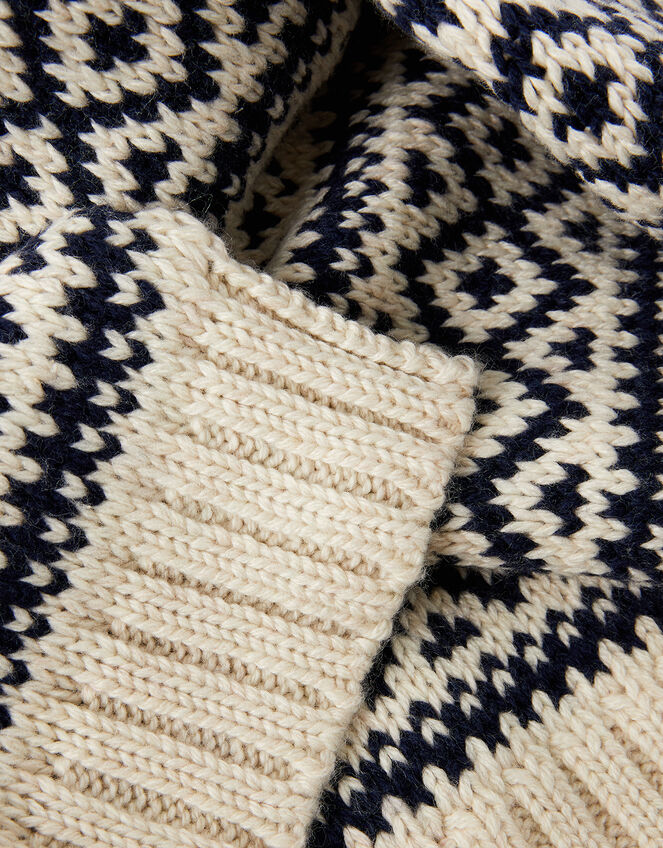 Fair Isle Chunky Knit Scarf, , large
