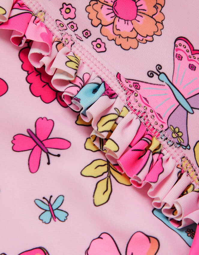 Girl Retro Bloom Long Sleeve Swimsuit, Multi (BRIGHTS MULTI), large