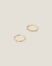 2-Pack Star and Moon Rings, Gold (GOLD), large