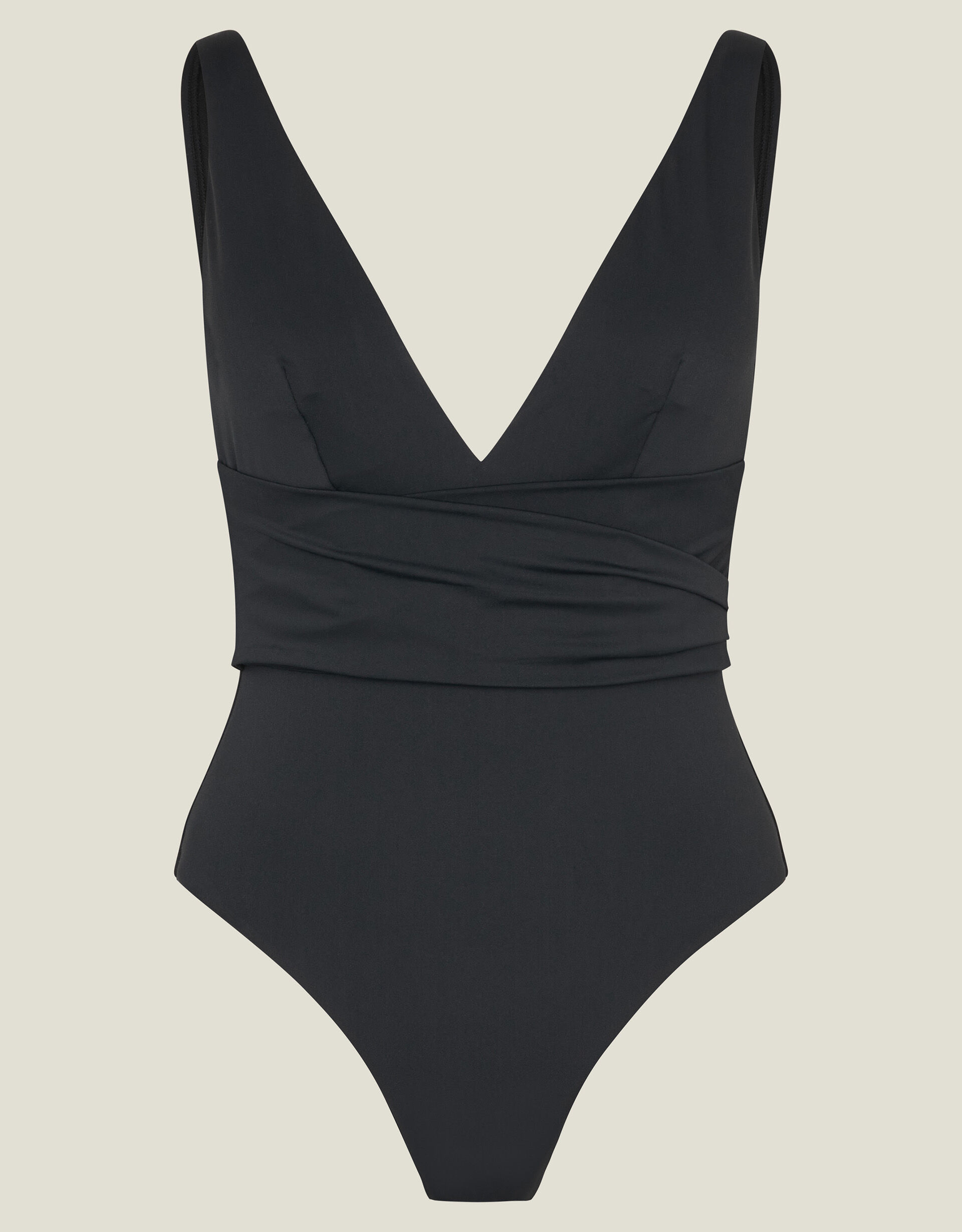 Plunge Wrap Shaping Swimsuit Black | Swimsuits | Accessorize UK