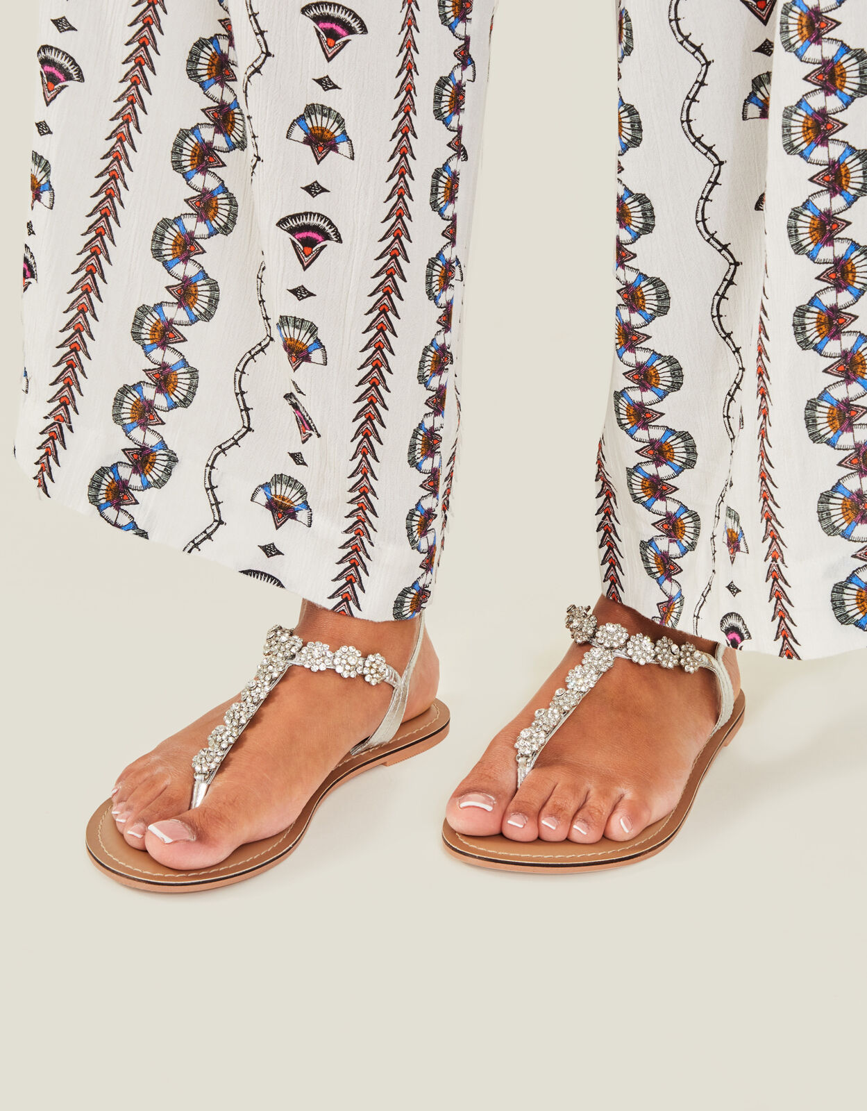 Sparkle Diamante Wide Fit Sandals Silver