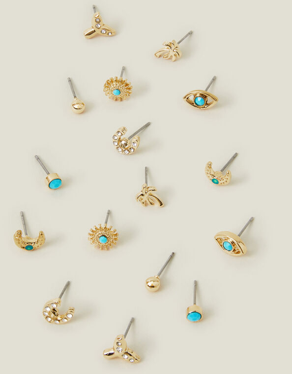 8-Pack Beach Stud Earrings, , large