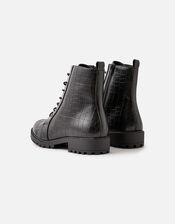 Chunky Lace Up Boots, Black (BLACK), large