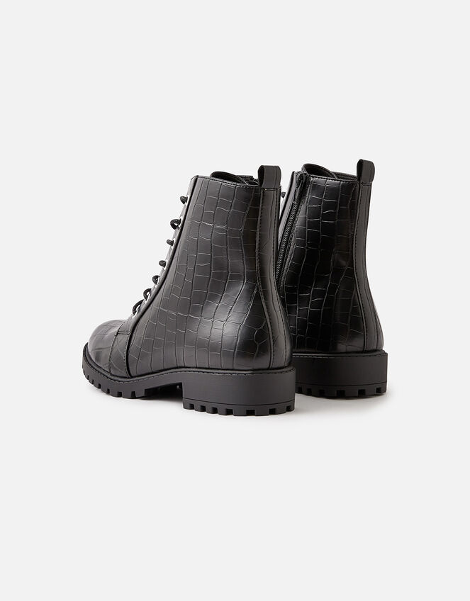 Chunky Lace Up Boots, Black (BLACK), large